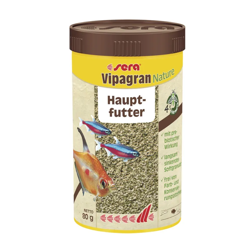 Neu sera Vipagran Nature 0,25 Liter -Hauptfutter Softgranulat-